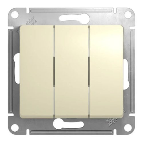 выключатель 3-клавишный SYSTEME ELECTRIC Glossa бежевый