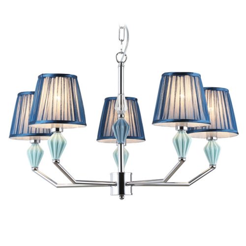 люстра подвесная AMBRELLA High Light E14х5 40Вт хром/темно синий
