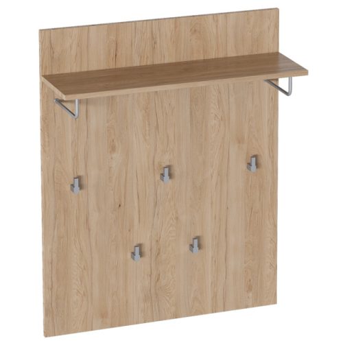 вешалка настенная Калгари 5 крючков 800x240x1000мм дуб натуральный светлый/белый матовый