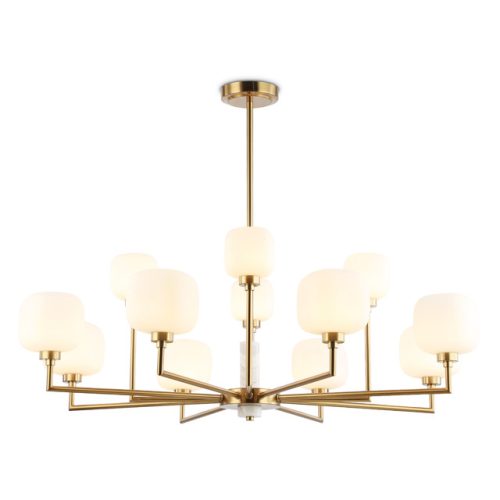 люстра потолочная AMBRELLA High Light G9х12 40Вт латунь/белый матовый