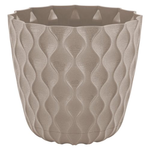 горшок для цветов InGreen Wave с дренажной сеткой и съемным поддоном 0,65л d115мм французский платан