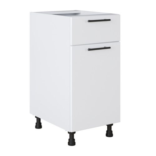 кухонный шкаф напольный Белый лед 820х400х504мм 1 ящик 1 дверь МДФ/ЛДСП