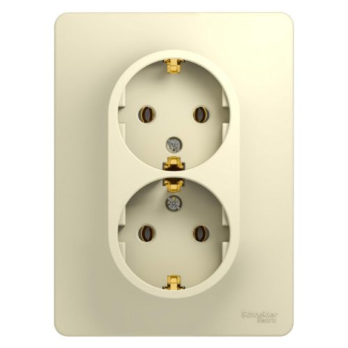 розетка 2 поста SYSTEME ELECTRIC Glossa с/з бежевый