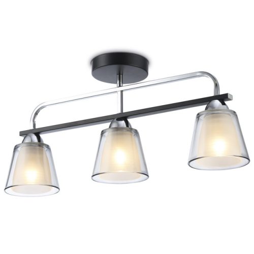 люстра потолочная AMBRELLA Traditional E27х3 60Вт черный/хром/дымчатый/белый матовый