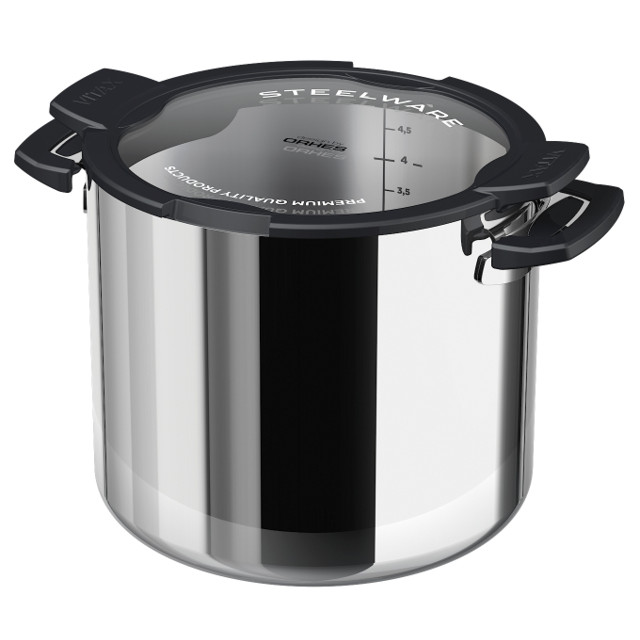 кастрюля VITAX Compact Chef 5л 20см нерж.сталь стеклянная крышка индукция