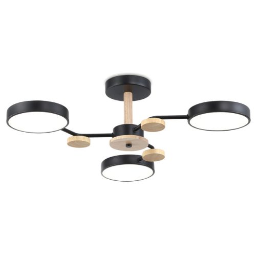 люстра потолочная AMBRELLA Comfort LED 54Вт 3000-6000К 4320Лм черный/дерево