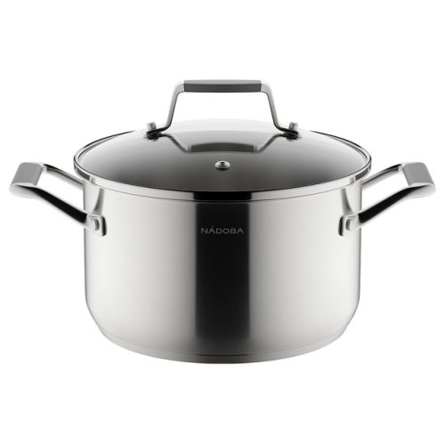 кастрюля NADOBA Odri 3,4л 20см нерж.сталь стеклянная крышка индукция
