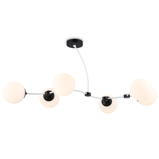 люстра потолочная AMBRELLA Traditional E27х6 60Вт белый/черный