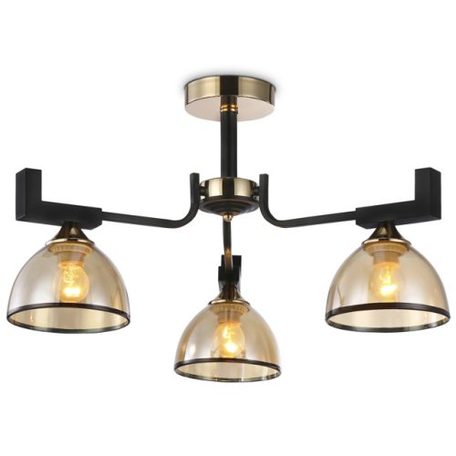 люстра потолочная AMBRELLA Traditional E27х3 40Вт черный/золото/янтарь