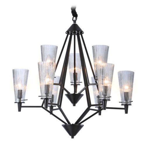 люстра подвесная AMBRELLA Traditional E14х9 40Вт черный