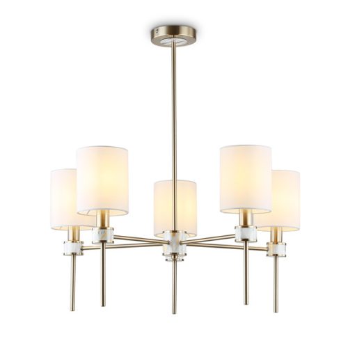 люстра потолочная AMBRELLA High Light E14х5 40Вт темная латунь/белый