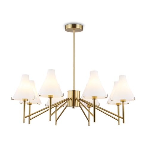 люстра потолочная AMBRELLA High Light E14х8 40Вт латунь/белый матовый