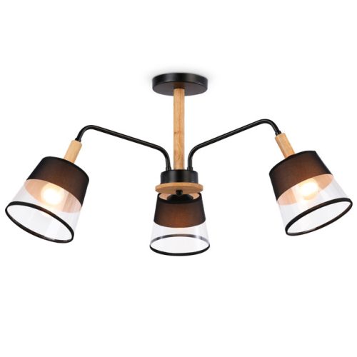 люстра потолочная AMBRELLA Traditional E27х3 40Вт черный/светлое дерево