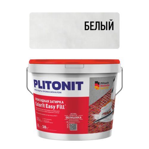 затирка для швов PLITONIT Colorit EasyFill эпокс. 1-10мм 2кг белая