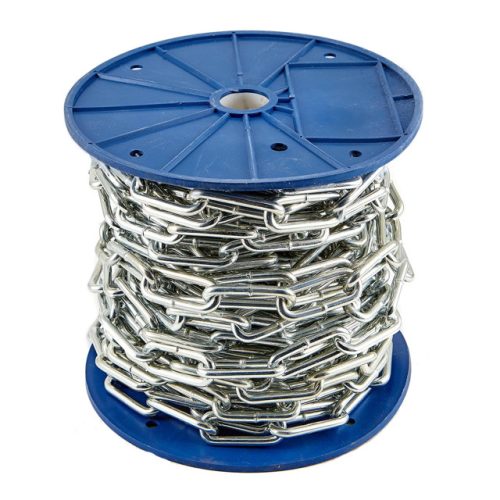цепь DIN 763 сталь оцинк длинное звено 4мм бобина 40м