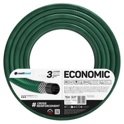 шланг армированный CELLFAST Economic 3/4" 15м 20Бар трехслойный