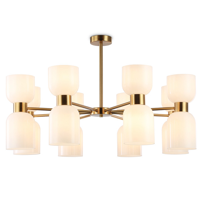 люстра потолочная AMBRELLA High Light E14 16х40Вт латунь/белый матовый