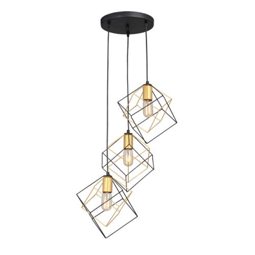 светильник подвесной VITALUCE Люсио E27 3х40Вт металл черный