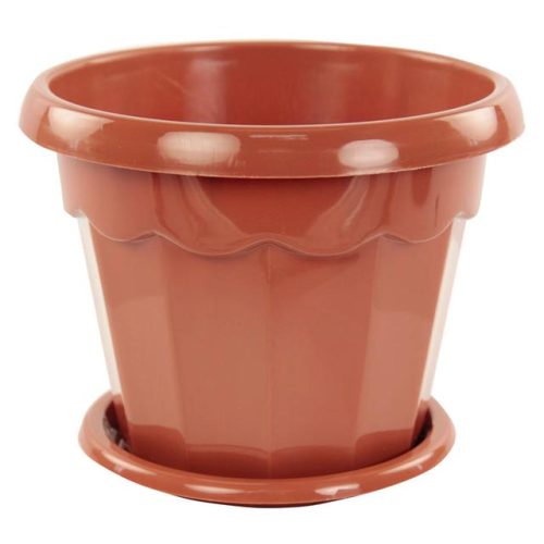 горшок с поддоном Гармония 1,5л d17см h13см коричневый пластик
