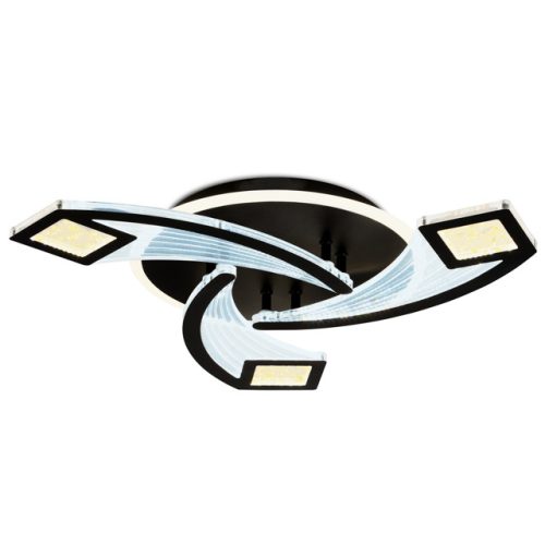 люстра потолочная светодиодная AMBRELLA LIGHT Акрилика с пультом 62Вт 3000K-6400K 4650Лм черный