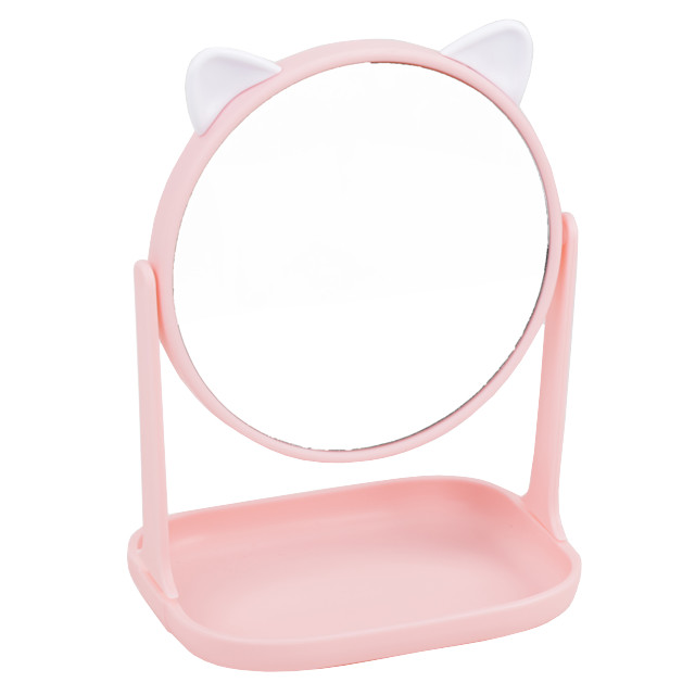 зеркало настольное 22х16см круглое пластик одностороннее