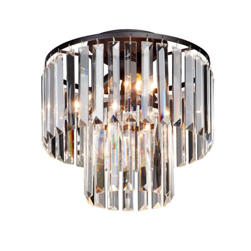 люстра потолочная VITALUCE Флавер E14 4х40Вт металл хрусталь черный