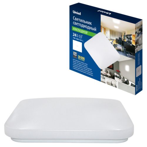 светильник настенно-потолочный UNIEL Кватро-2 светодиод 24Вт 6500K 1950Лм квадрат белый