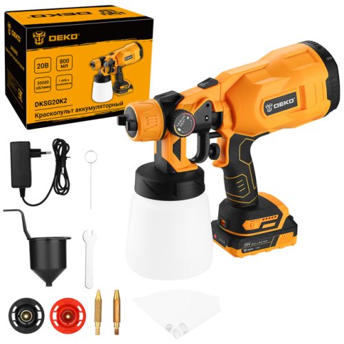 краскопульт аккумуляторный DEKO DSG20K2 20В 2,3Ач АКБ