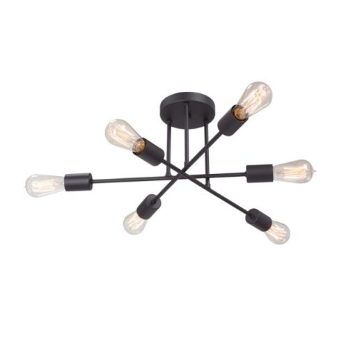 люстра потолочная VITALUCE Диар E27 6х40Вт металл черный