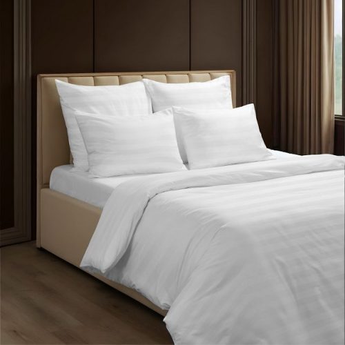 постельное белье евро VEROSSA Stripe 3х3 сатин-страйп 4 нав.50х70см и 70х70см белое, арт.933263