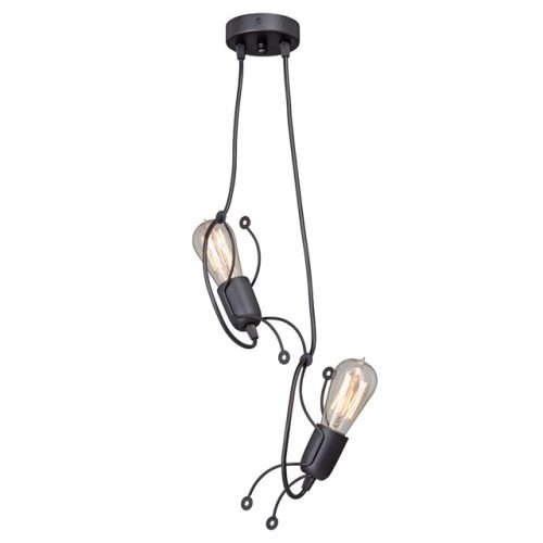 светильник подвесной VITALUCE Демаир 2х60Вт E27 металл черный