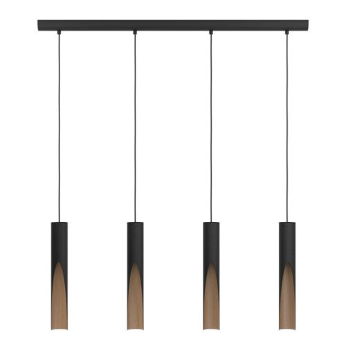 светильник подвесной EGLO Барботто GU10 4х4,5Вт LED сталь дерево черный коричневый