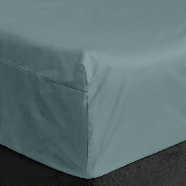 простыня на резинке Эльф 140х200х30см сатин голубая, арт.1702-Утренний воздух