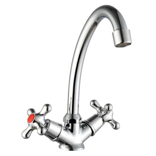 смеситель для раковины VODA Kama двухвентильный латунь хром