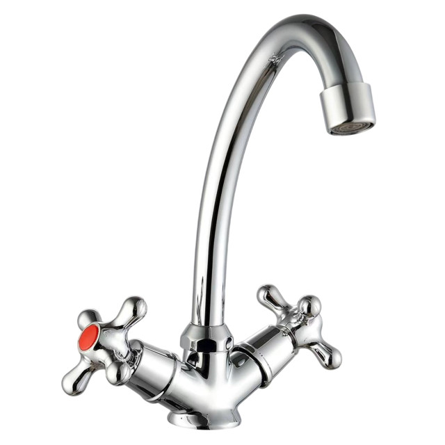 смеситель для раковины VODA Kama двухвентильный латунь хром