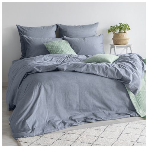 простыня на резинке VEROSSA Melange 180х200см диагональ синяя, арт.776167