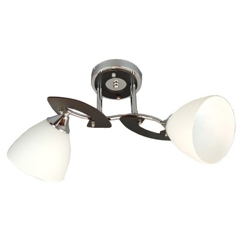 люстра потолочная JUPITER Альпина 2х60Вт Е27 стекло металл хром черный