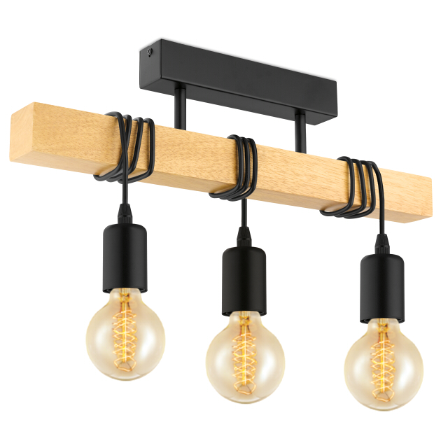 светильник подвесной EGLO Тауншенд 3х60Вт E27 сталь дерево