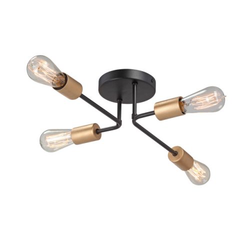 люстра потолочная VITALUCE Берри E27 4х40Вт металл бронза черный