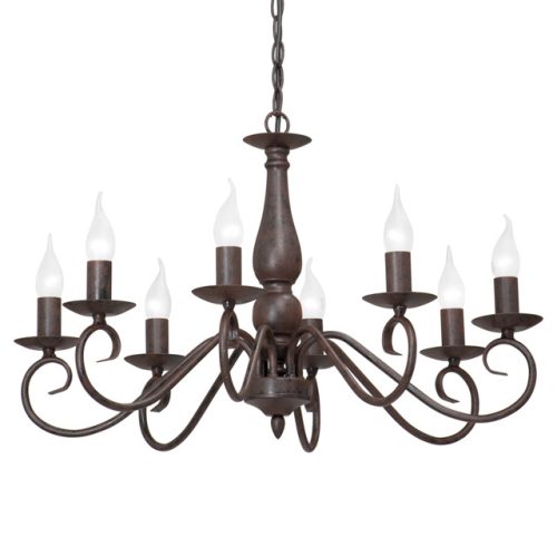 люстра подвесная VITALUCE Моника E14 8х40Вт металл коричневый