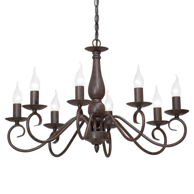 люстра подвесная VITALUCE Моника E14 8х40Вт металл коричневый