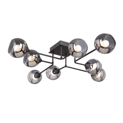 люстра потолочная VITALUCE Джим E27 8х40Вт металл стекло черный