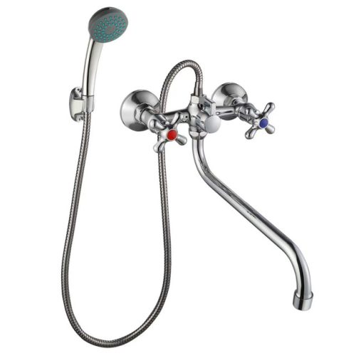 смеситель для ванны VODA Kama двухвентильный длинный латунь хром