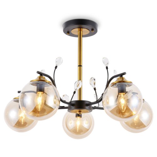 люстра потолочная AMBRELLA LIGHT Традиционный E14 40Вт черный/янтарь