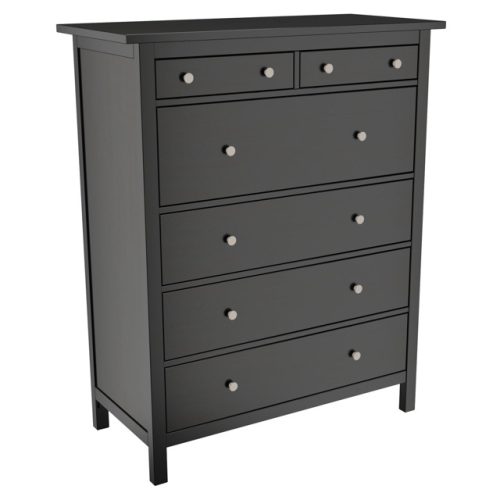 комод Кантри 6 ящиков 1080х500х1310мм черный сосна