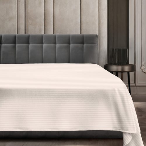 простыня VEROSSA Stripe 180х215см сатин-страйп светло-бежевая, арт.925728