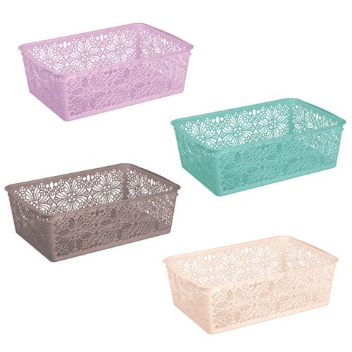 корзина БЫТПЛАСТ Эконова Floral 25х15х7,5см 2,8л пластик микс цвета