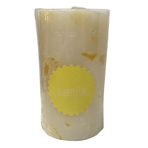 свеча-столбик HOME INTERIORS Рустик Меланж Ваниль 7х13см 25ч/г желтая ароматизированна