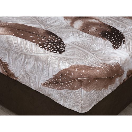 простыня на резинке Эльф 160х200х20см бязь коричневая, арт.108М-Мадина