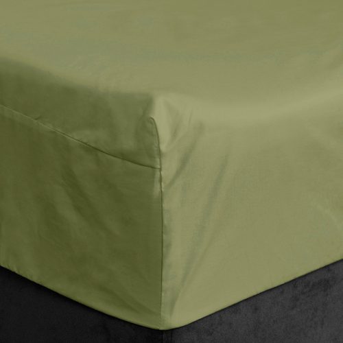 простыня на резинке Эльф 180х200х30см сатин зеленая, арт.1704-Фисташковый крем